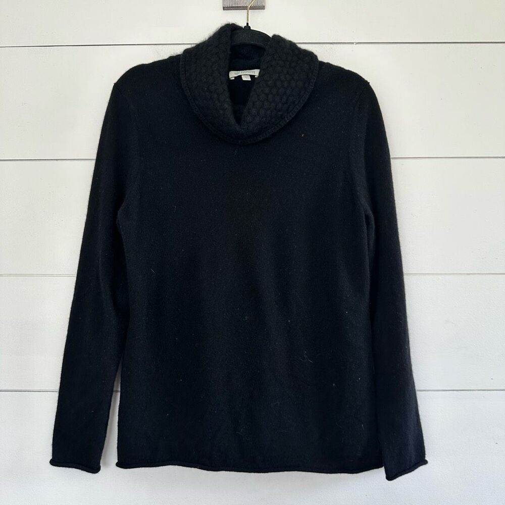 Kinross Cashmere Women’s Extra Large Black Cowl Neck Sweater